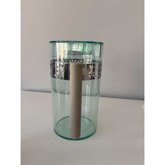 Starbucks Iced Coffee Pour Over Pitcher Green BPA Free 2013 Cone Pitcher Lid EUC - Picture 3 of 10